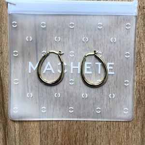 Machete gold oval hoops